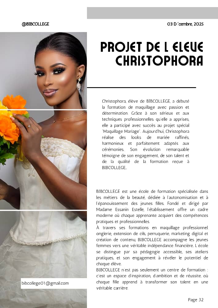 Projet eleve Christophora maquillage mariage